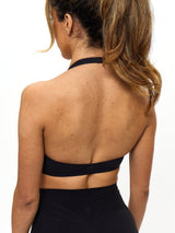 Thumbnail 6 of Poshknit Scrunch Halter Sports Bra - Onyx Black, 6 of 6