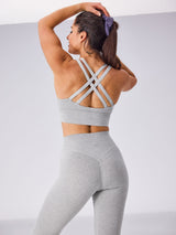 Thumbnail 1 of Twilight Dream Heather Sports Bra - Heather Grey, 1 of 8