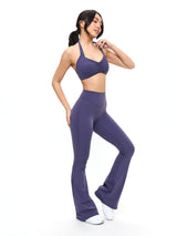 Thumbnail 4 of Poshknit Scrunch Halter Sports Bra - Shadow Berry, 4 of 5