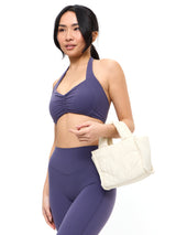 Thumbnail 3 of Poshknit Scrunch Halter Sports Bra - Shadow Berry, 3 of 5