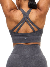 Thumbnail 2 of Twilight Dream Heather Sports Bra - Heather Charcoal, 2 of 5