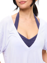 Thumbnail 5 of Poshknit Scrunch Halter Sports Bra - Shadow Berry, 5 of 5