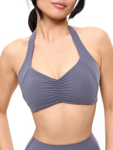 Thumbnail 1 of Poshknit Scrunch Halter Sports Bra - Anchor, 1 of 4