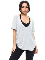 Thumbnail 2 of V Neck Pump Cover - Heather Grey, 2 of 7