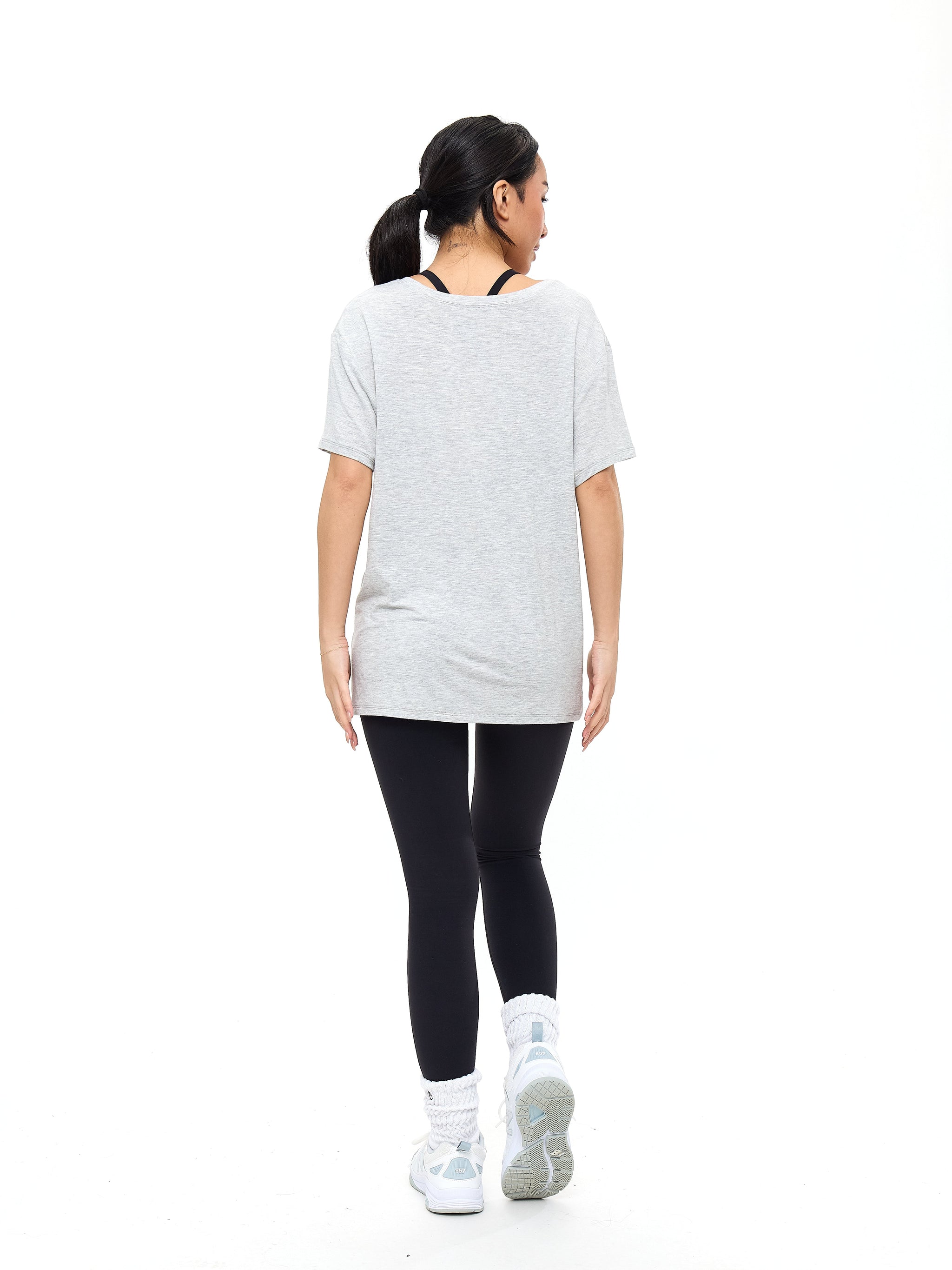 V Neck Pump Cover - Heather Grey