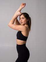 Thumbnail 2 of Reversible Sports Bra - Onyx Black and White, 2 of 8