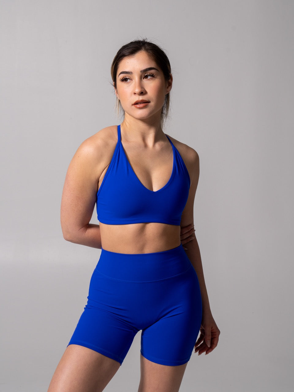 Girlfriend Reversible Sports Bra - Rio Blue and White