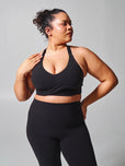 Candy Wrap Sports Bra - Onyx Black