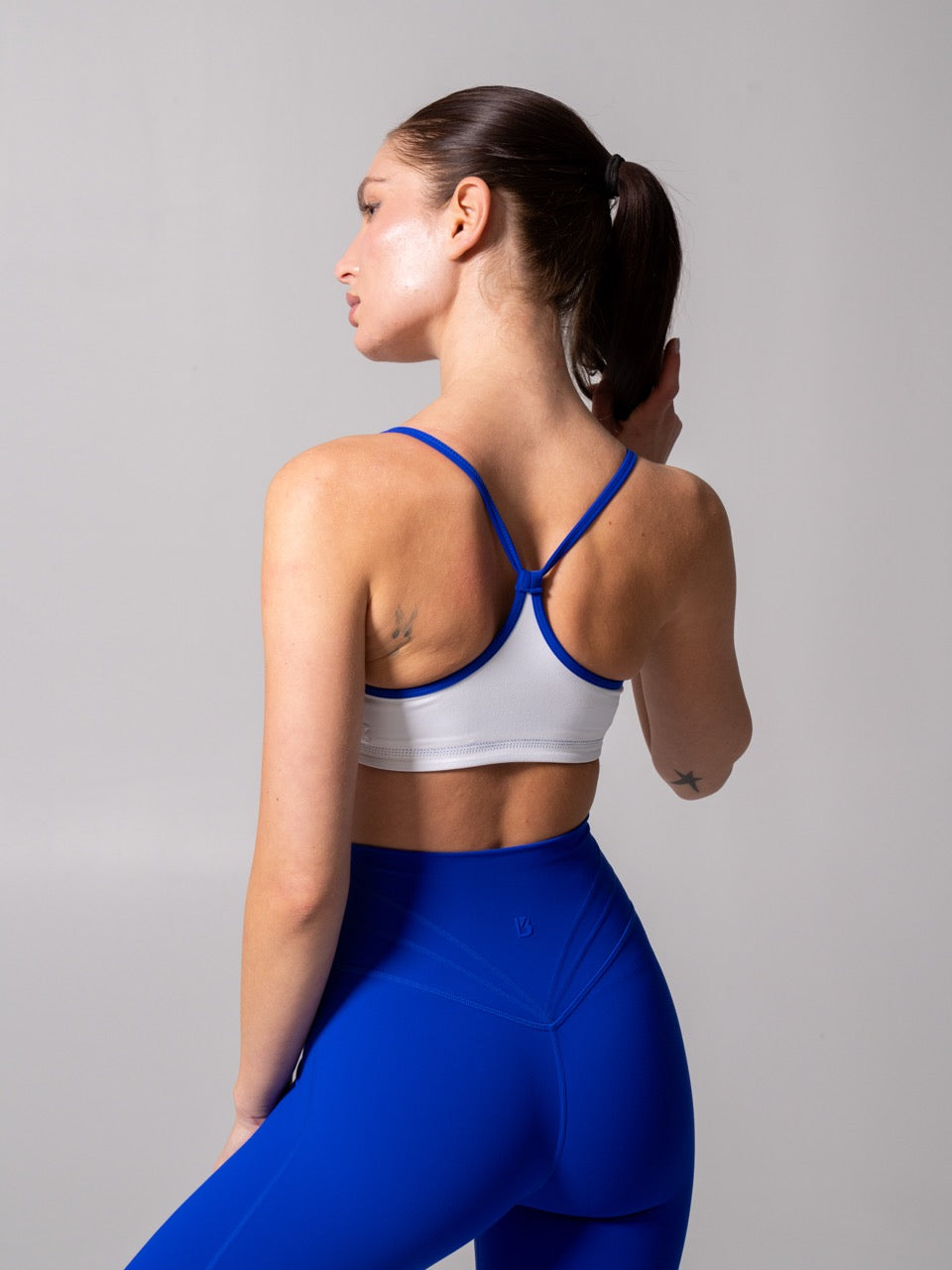 Reversible Sports Bra - Rio Blue and White