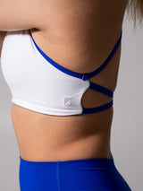 Thumbnail 9 of Girlfriend Reversible Sports Bra - Rio Blue and White, 9 of 9