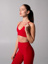 Thumbnail 1 of Girlfriend Reversible Sports Bra - Lipstick Red and Miami Vice, 1 of 12