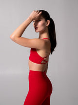 Thumbnail 5 of Girlfriend Reversible Sports Bra - Lipstick Red and Miami Vice, 5 of 12