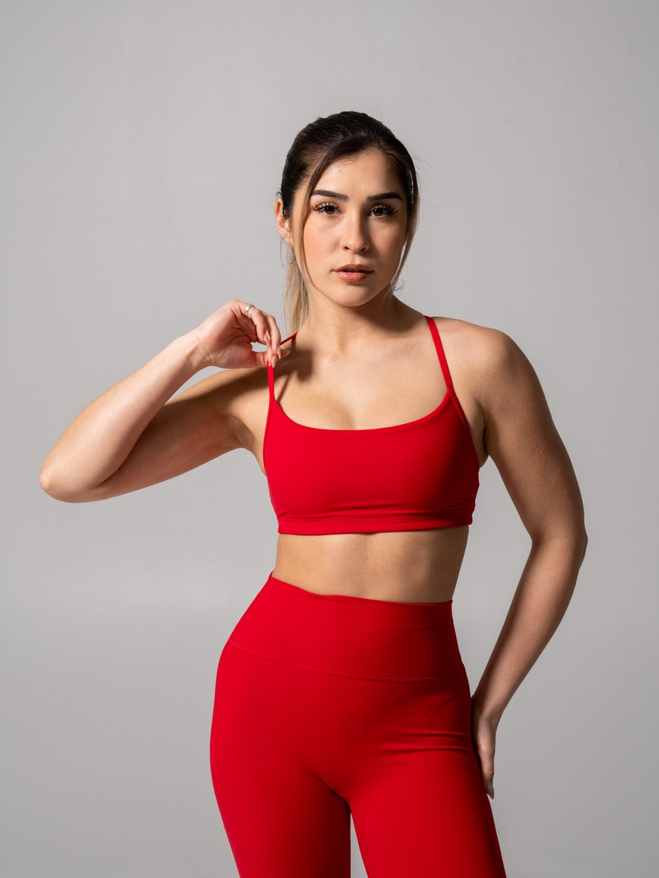 Reversible Sports Bra - Lipstick Red and Miami Vice