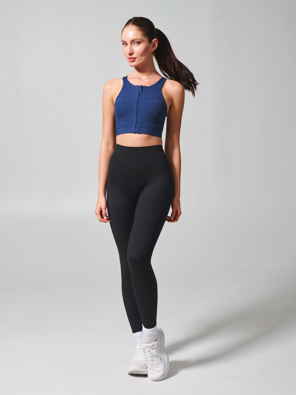 Wicked Zip Sports Bra - Baked Blue