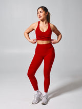Thumbnail 2 of Candy Wrap Sports Bra - Lipstick Red, 2 of 6