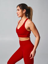 Thumbnail 3 of Candy Wrap Sports Bra - Lipstick Red, 3 of 6