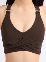 Thumbnail 4 of Candy Wrap Sports Bra - Cold Brew, 4 of 7