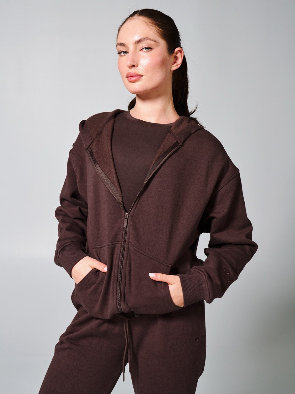 Threads Zip Hoodie - Espresso
