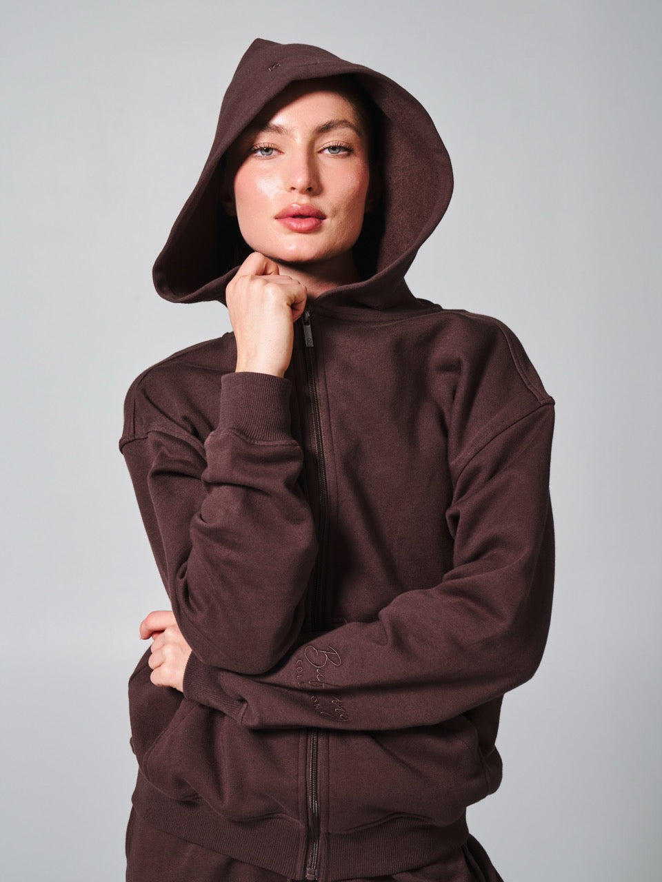 Threads Zip Hoodie - Espresso