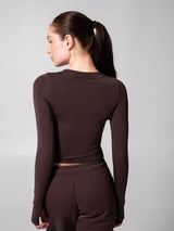 Thumbnail 4 of Halo Long Sleeve Hip Tee - Espresso, 4 of 7