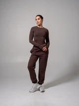 Thumbnail 3 of Halo Long Sleeve Baby Tee - Espresso, 3 of 7