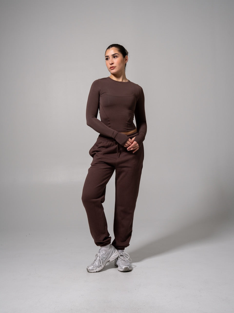 Halo Long Sleeve Baby Tee - Espresso