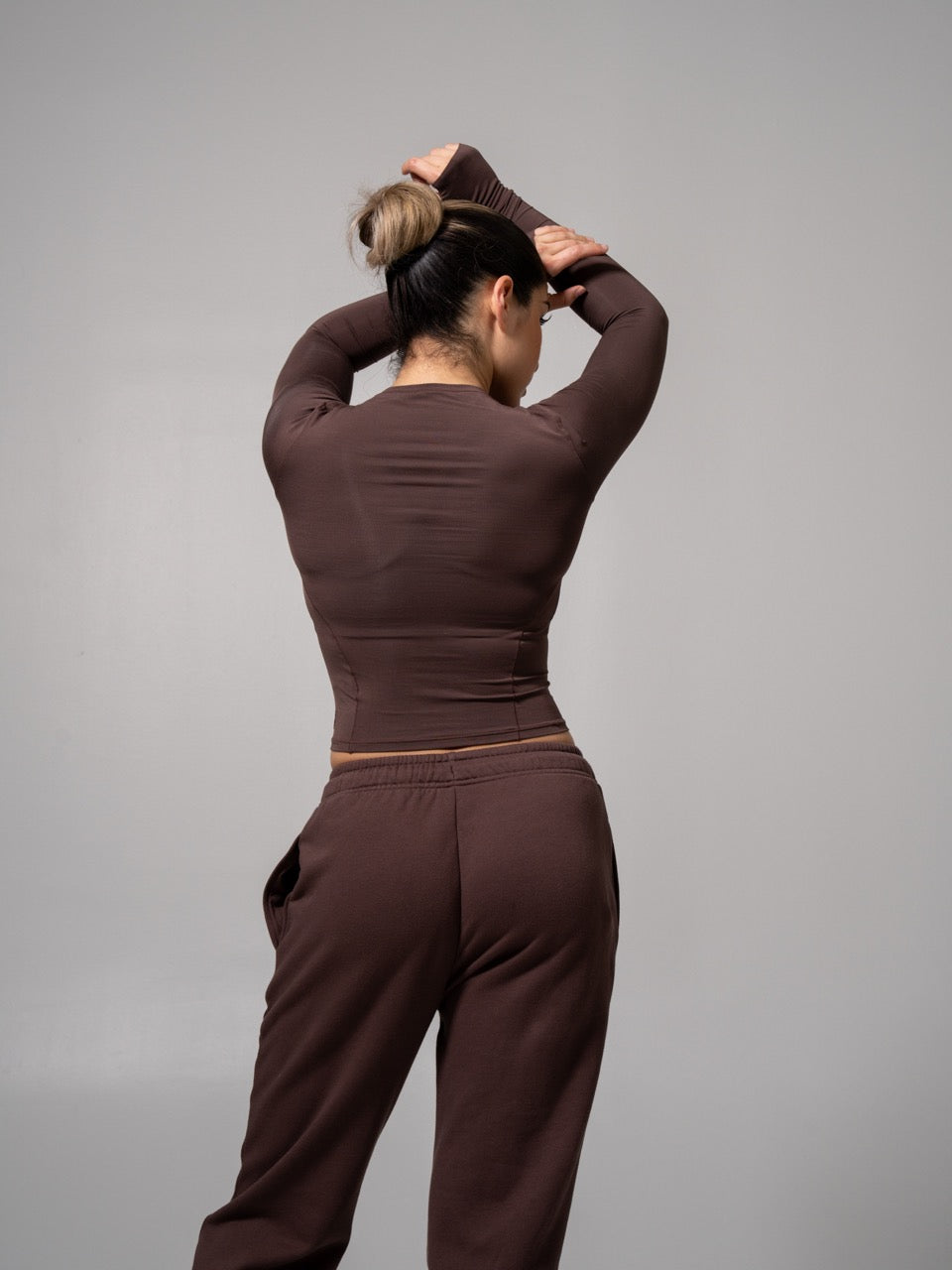 Halo Long Sleeve Baby Tee - Espresso