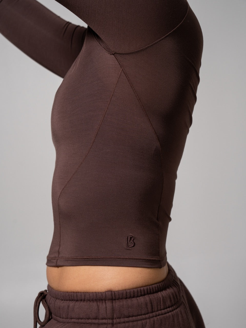 Halo Long Sleeve Baby Tee - Espresso