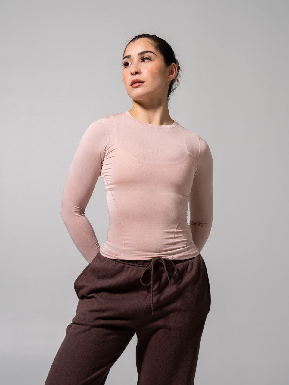 Halo Long Sleeve Hip Tee - Strawberry Milk