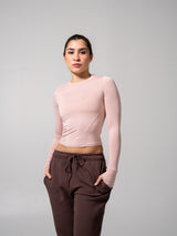 Thumbnail 2 of Halo Long Sleeve Baby Tee - Strawberry Milk, 2 of 7