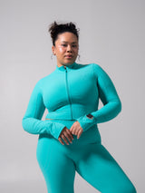 Thumbnail 1 of Rosa Waist Length Jacket - Teal Me Later, 1 of 13