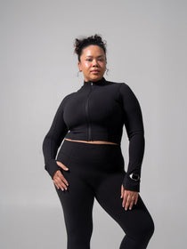 Rosa Waist Length Jacket - Onyx Black