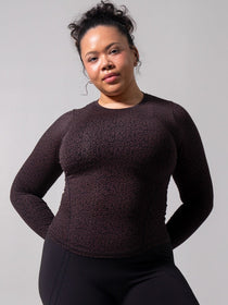 Halo Long Sleeve Hip Tee - Leopard Print