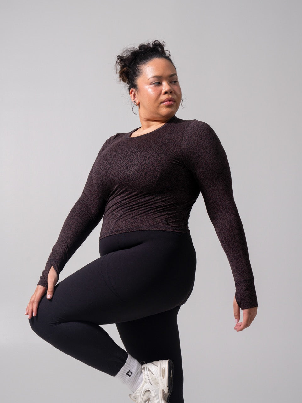 Halo Long Sleeve Baby Tee - Leopard Print