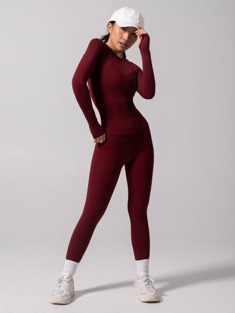 Halo Long Sleeve Hip Tee - Vineyard