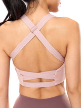 Thumbnail 8 of Candy Wrap Sports Bra - Berry Ice, 8 of 9