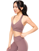 Thumbnail 4 of Candy Wrap Sports Bra - Mocha Berry, 4 of 6