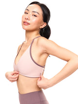 Thumbnail 4 of Girlfriend Reversible Sports Bra - Mocha Berry and Berry Ice, 4 of 8