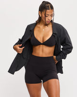 Thumbnail 6 of Boyfriend Button Up Shirt - Black Pinstripe, 6 of 8