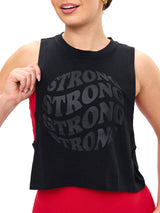 Thumbnail 1 of Globe Crop Tank - Black, 1 of 5