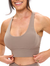 Thumbnail 1 of Rosa Sports Bra - Chai Latte, 1 of 5
