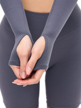 Thumbnail 5 of Long Sleeve Curve Crop - Blue Steel, 5 of 6