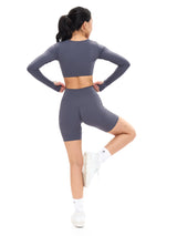 Thumbnail 4 of Long Sleeve Curve Crop - Blue Steel, 4 of 6