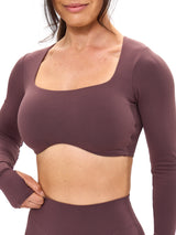 Thumbnail 1 of Long Sleeve Curve Crop - Smoked Cherry, 1 of 5
