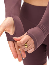 Thumbnail 2 of Long Sleeve Curve Crop - Smoked Cherry, 2 of 5