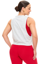 Thumbnail 3 of Globe Crop Tank - Heather Grey, 3 of 4