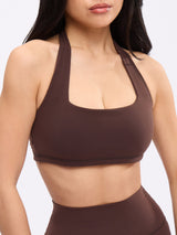 Thumbnail 1 of Revolution Halter Sports Bra - Journey Dark Brown, 1 of 6