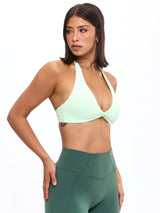 Thumbnail 5 of Twisted Halter Sports Bra - Honeydew, 5 of 5