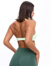 Thumbnail 2 of Twisted Halter Sports Bra - Honeydew, 2 of 5