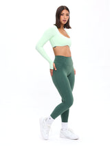 Thumbnail 2 of Long Sleeve Curve Crop - Honeydew, 2 of 9